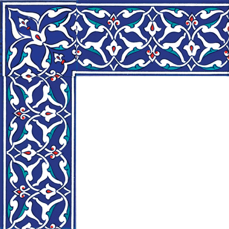 Kütahya and iznik tile, Mosque tiles, Patterned ceramic tile, islamic art, maroc, arabic geometric tiles, Rumi Pattern Cini Border