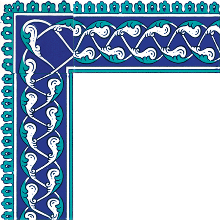 Kütahya and iznik tile, Mosque tiles, Patterned ceramic tile, islamic art, maroc, arabic geometric tiles, Cini Pattern Rumi Bordur