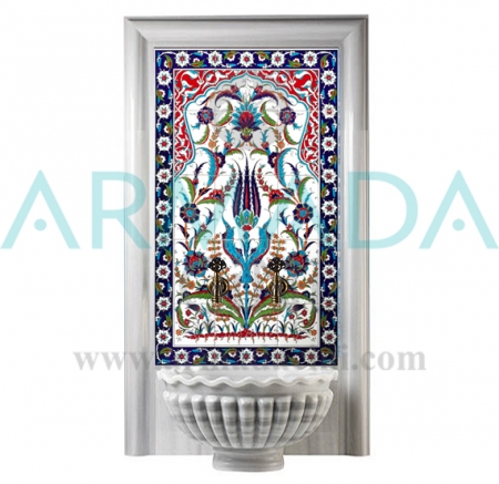 60x100 Dagger Tulip Pattern Turkish Bath Tile Board