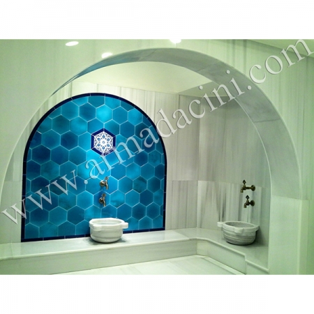 Firuze Hexagon Tile Hand Decor Turkish Bath