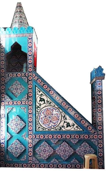 300x550 Eldekoru Gini Veneered Mosque Minbar