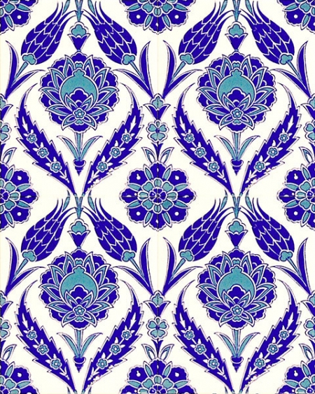 AC-308 Blue White Tulip pattern Kutahya Tile Tile, tile, Mosque tiles, Turkish bath, arabic mosque, Bathroom, hotel decoration, prices, decoration examples