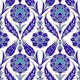 AC-308 Mavi Beyaz Lale desen Kutahya Çini Karo, çinisi, Cami çinileri, Türk hamamı, arabic mosque, Banyo, otel dekorasyon, fiyatları, decoration örnekleri