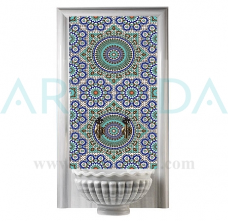 60x100 Marok Geometric Pattern Turkish Bath Tile Panel