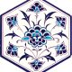 AL-1 iznik White Flower Hexagon Ceramic Tile, Kutahya tile, tiles, Turkish bath, mosque, Bathroom, hotel decoration prices, hexagon tile, decorations, sample
