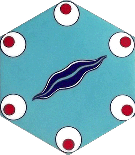 AL-8 Turkmen Hexagonal Ceramic Tile, Turkish Ceramic, Kütahya Ceramic, Turkish bath, mosque, Bathroom, hotel decoration prices, hexagon tile, decorations,