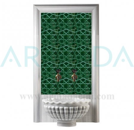 20x20 Emerald Green Seljuk Star Ceramic Relief Tile Tile