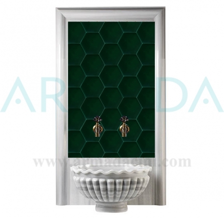 15x17 Emerald Green Ceramic Hexagonal Tile Turkish Bath Board