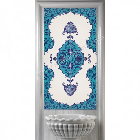 60x120 Koçer Turquoise Tile Patterned Turkish Bath