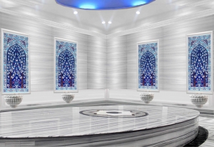80x120 Cobalt Tree of Life Patterned Tile Turkish Bath