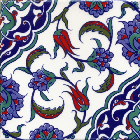 20x20 Cm Ac 44 Ottoman Pattern Kütahya Çini Tile