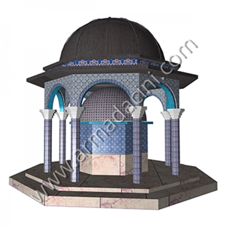 Mosque Domed Fountain Model Ablution Genie Model