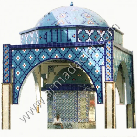 Cami Sadırvan Mozaik Cini Karo Kubbe kaplama