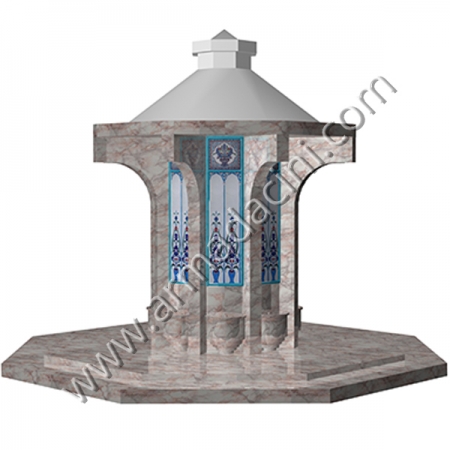 Marble Ceramic Cini Patterned Fountain Cesme