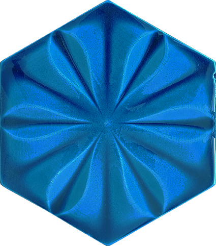 15x17 Cm Çiçekli Kobalt Desen Altıgen Çini hexagon ceramic tile