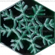 15x17 Rölyefli Kar Tanesi Desenli Altıgen Yeşil Renkli Çini Karo