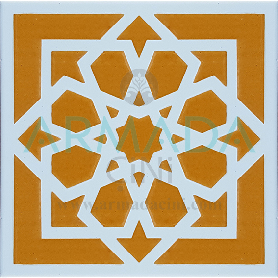 20x20 SP-101 Patterned Iznik Tile Tile Model (Seljuk Star) Original Original Real Seljuk Star Patterned Kütahya İznik Tile Ceramic Tile Models