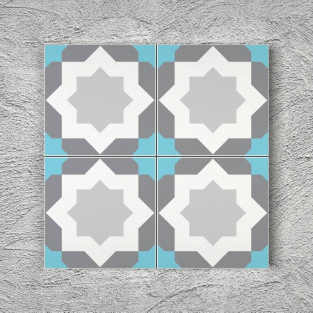 20x20 YÇ-39 Patterned Floor Tiles Ottoman Turkish bath Hotel mosque decoration exterior ceramic Floor tiles