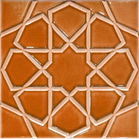 20x20 Cm Rölyefli Karamel Selçuk Yıldızı Deseni Çini Karo mosque tile Turkish bath arabc islamic ceramic tiles decorations interior