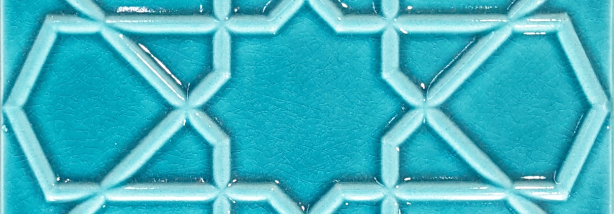 20x20 Cm Relief Turquoise Seljuk Star Pattern Tile Karo mosque tile turkist bath kitchen hotel decoration arabic ceramic tiles