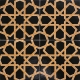 20x20 Cm SP 89-v Sarı Siyah Türkmen Yıldızı Çini Karo geometric decor patterned design arabic islamic turkish art ceramic tile