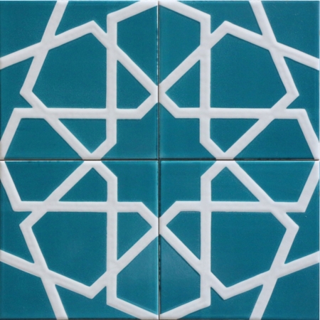 20x20 cm SP 100 Mavi Beyaz Desenli Kütahya çinisi Geometric majid decoration ceramic tile