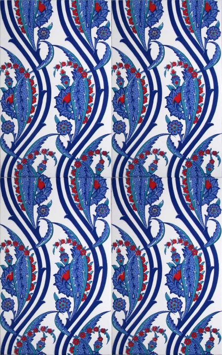 25x40 Cm SP 404 Kütahya Çinisi İznik Desenli Çini Karo floral patterned desıgn turkish ceamic tiles