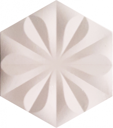 15x17 Cm Floral White Hexagonal Ceramic Tile hexagon ceramic tile
