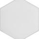 15x17 cm AL 60 Beyaz Düz Altıgen Çini Karo Seramik