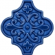 12x12 Ottoman Çiçekli Arabesk Kobalt Çini Karo Seramik