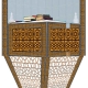 120X160 Sarı Kahve Beyaz Köşede Cami Kürsüsü 120X160 Sarı Kahve Cami hutbe Kürsüsü geometrik ve Çiçek desenli kürsüler - Osmanlı cami dekorasyonu hutbe vaiz kürsü islamic mosque tile