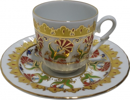 flower patterned coffee cup