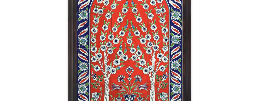 Kütahya Iznik patterned Ottoman tile art with traditional motifs iznik Ottoman art ceramic tile pattern