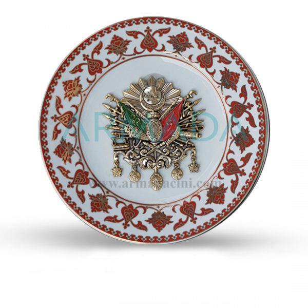 osmanlı armalı porselen çini tabak ottoman porcelain plate