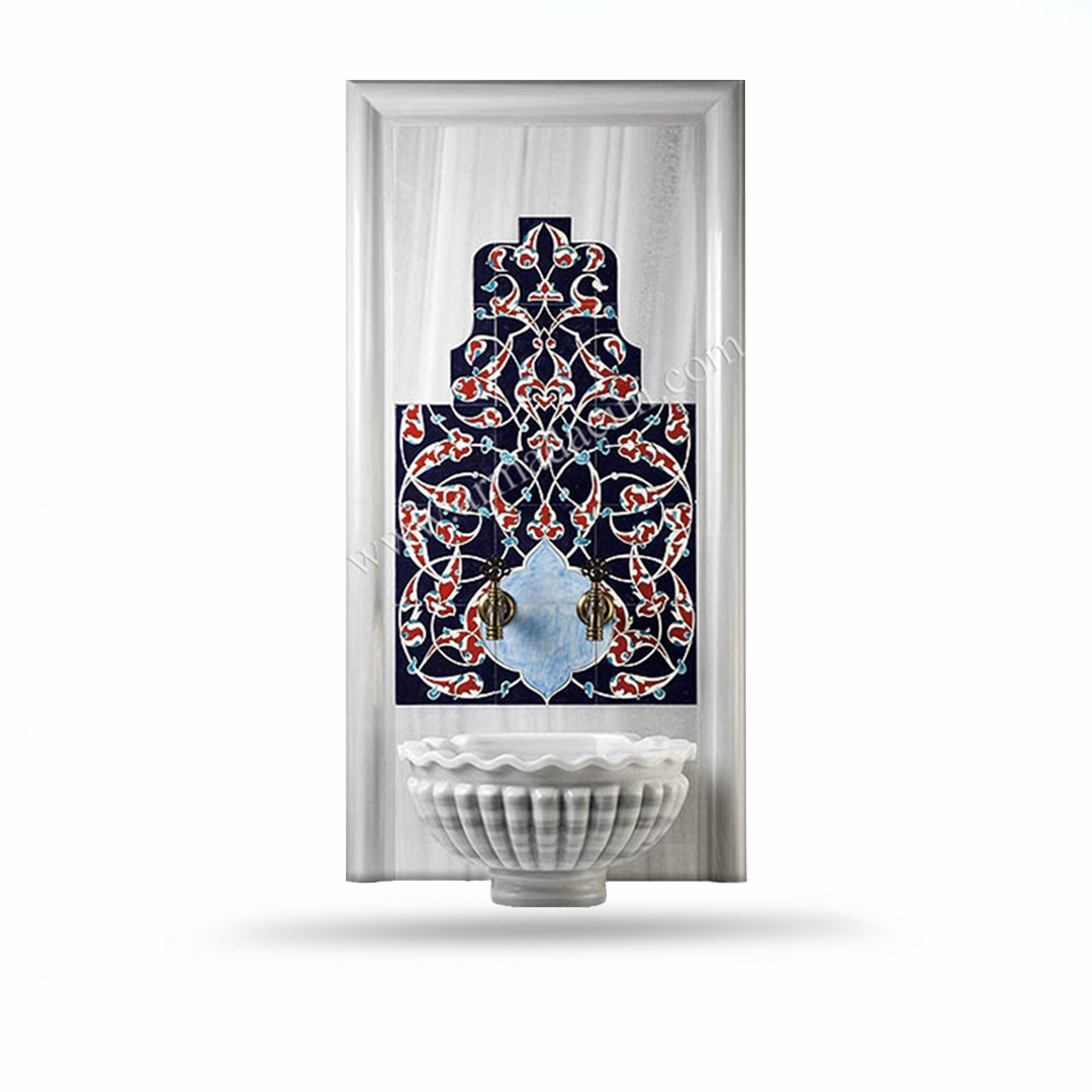 2023 Turkish Bath Tiles Panel Behind the Kurna Armada Çini