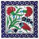 10x10 Kütahya Çini ED 112 İznik karanfil desenli hand made tile interior decoration material