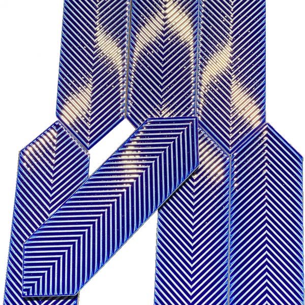 Armada Çini 9X30 Bella Çizgili Kobalt Çini Seramik