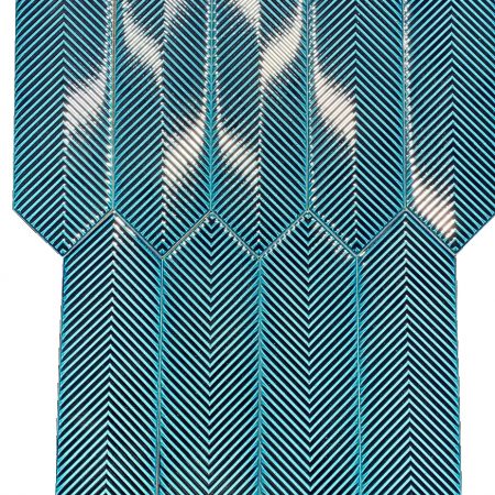 Armada Çini 9X30 Bella Çizgili Petrol Mavisi Çini Seramik